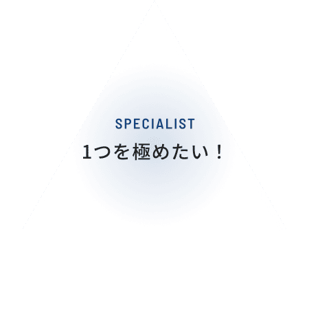 SPECIALIST 1つを極めたい!